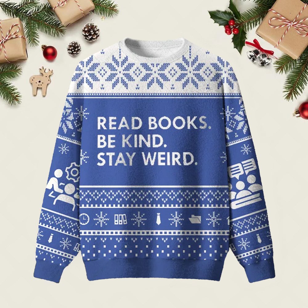 Read Books Ugly Christmas Sweater Casual Christmas Party Outfits Xmas Attire Gifts