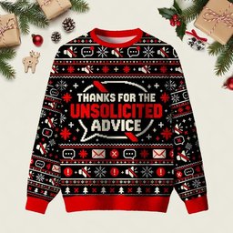 Unsolicited Advice Ugly Christmas Sweater Christmas Vacation Apparel Xmas Attire