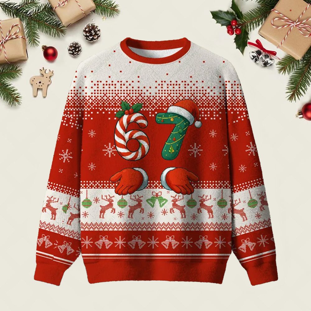 Snowflake 67 Ugly Christmas Sweater Funny Holiday Sweaters Xmas Gifts For Meme Lovers