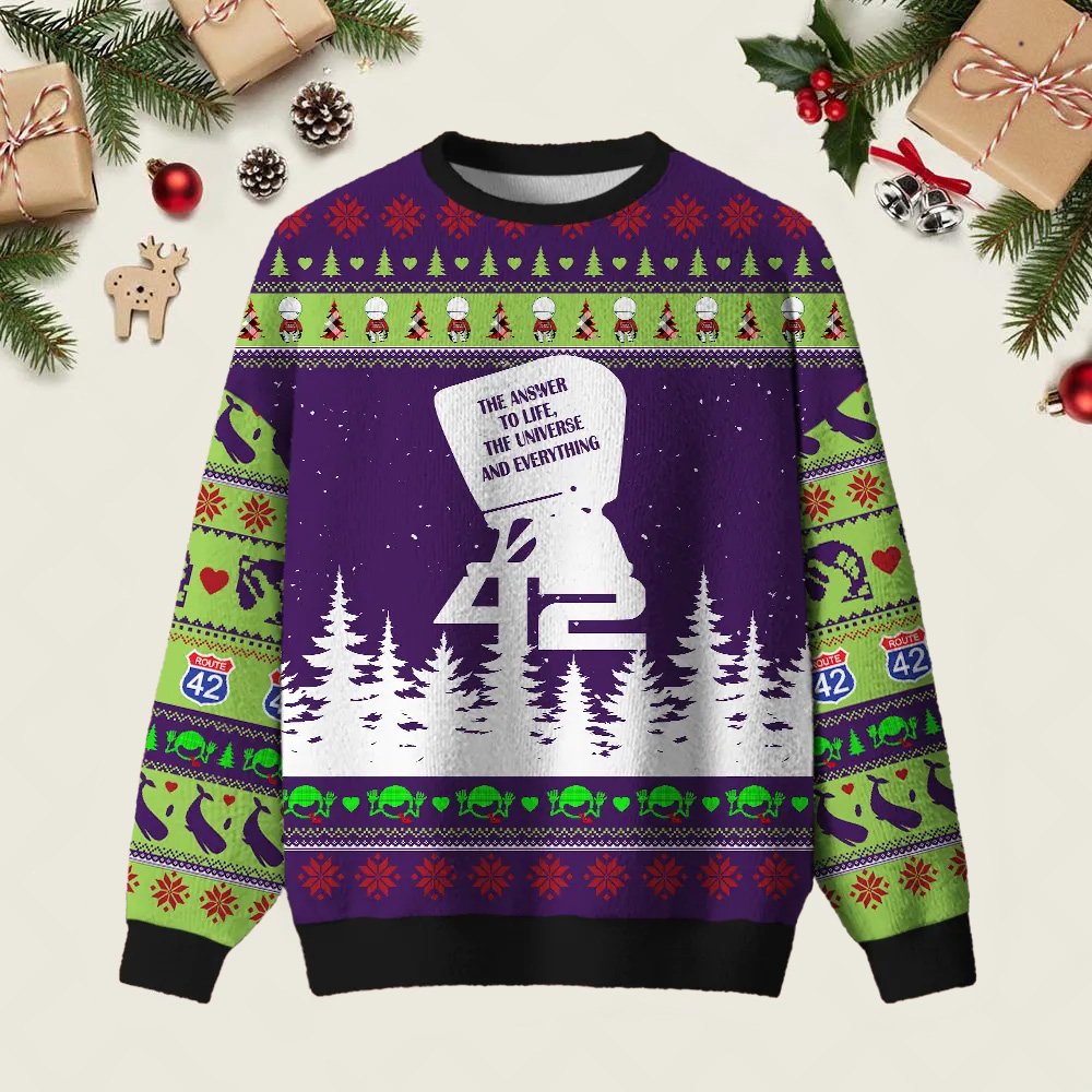 The Answer To Everything Ugly Christmas Sweater Xmas Party Clothes Christmas Apparel Gifts