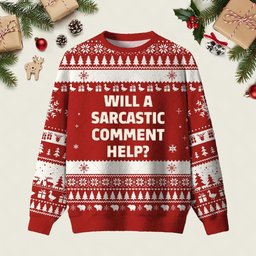 Will A Sarcastic Comment Help Ugly Christmas Sweater Winter Apparel Xmas Clothing Ideas
