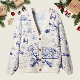 Sci Fi Space Vessel Toile Cardigan Christmas Vacation Clothing Xmas Gifts For Sci Fi Lovers