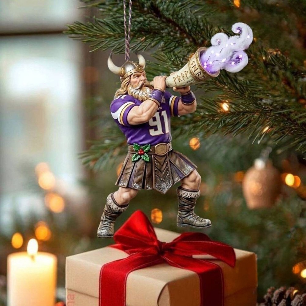 Minnesota Vikings Viktor The Viking Gjallarhorn Ornament Christmas Ornaments Christmas Room Decor