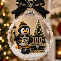 Pittsburgh Penguins 100th Anniversary 1927-2027 Ornament Holiday Tree Decorations Xmas Ornaments