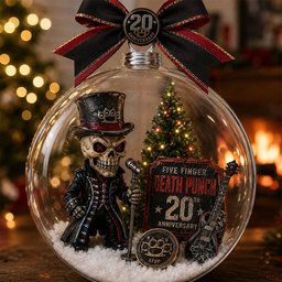 Five Finger Death Punch 20th Anniversary Globe Ornament Christmas Display Decor Xmas Gifts For Him