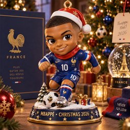 Mbappe Xmas Santa Hat Ornament Christmas Display Decor Best Christmas Gifts For Him