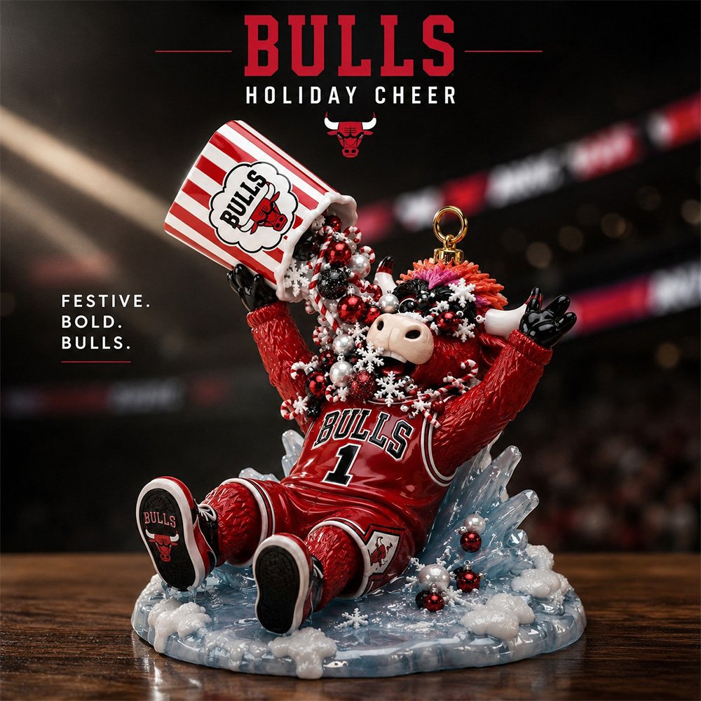 Chicago Bulls Benny Popcorn Blizzard Ornament Funny Christmas Ornaments Xmas Gift For Her