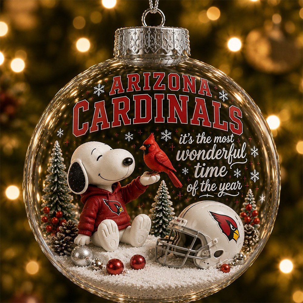Arizona Cardinals x Snoopy Christmas Snow Globe Ornament Christmas Decoration Gifts For Him