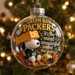 Green Bay Packers x Snoopy Ornament Xmas Tree Decorations Best Christmas Gifts For Her