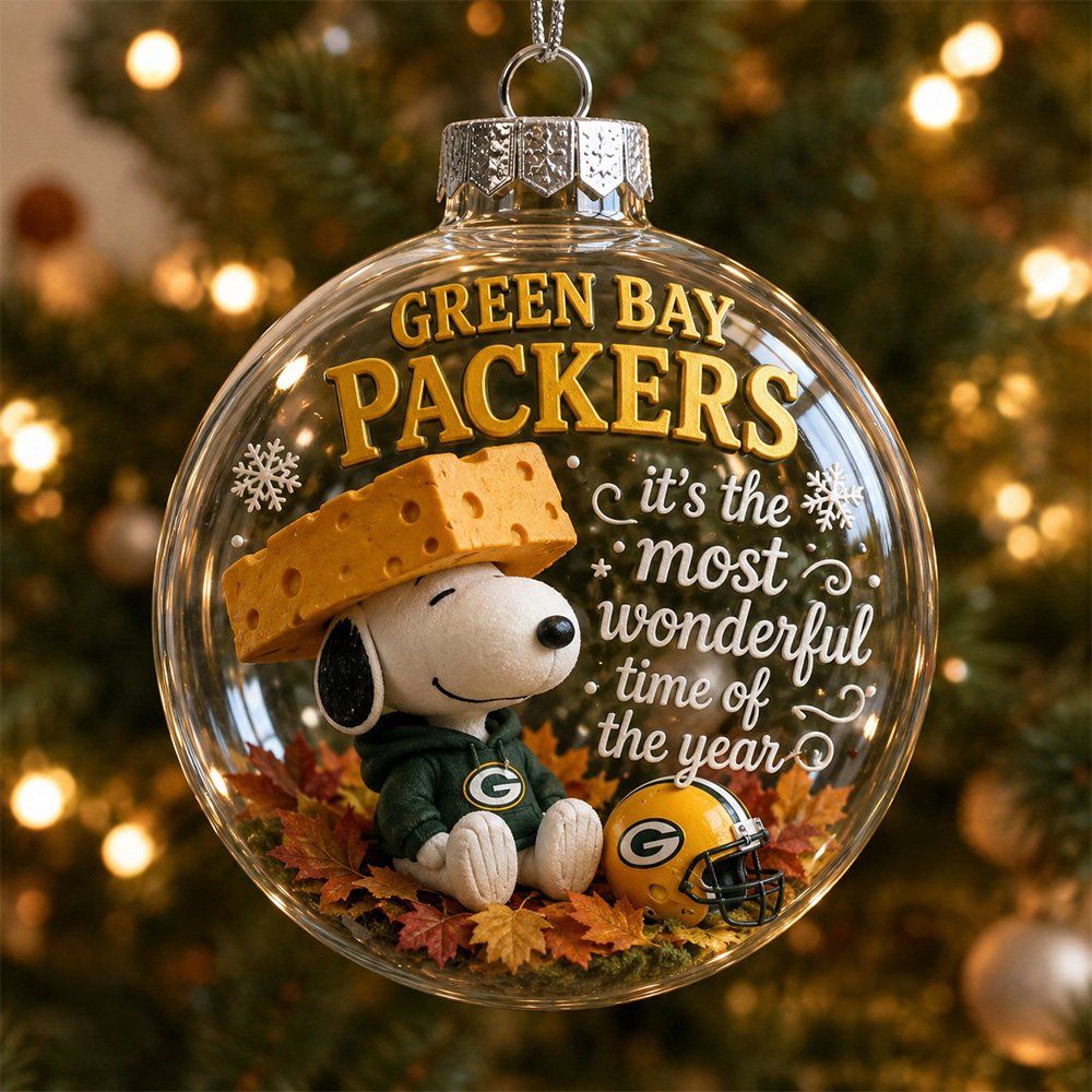 Green Bay Packers x Snoopy Ornament Xmas Tree Decorations Best Christmas Gifts For Her