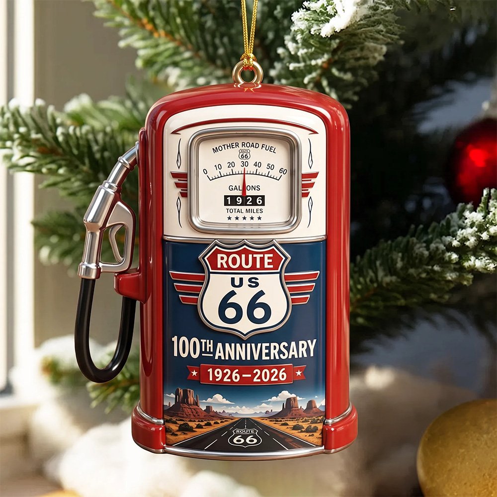 Route 66 100th Anniversary 1926-2026 Ornament Christmas Ornaments Family Christmas Keepsake