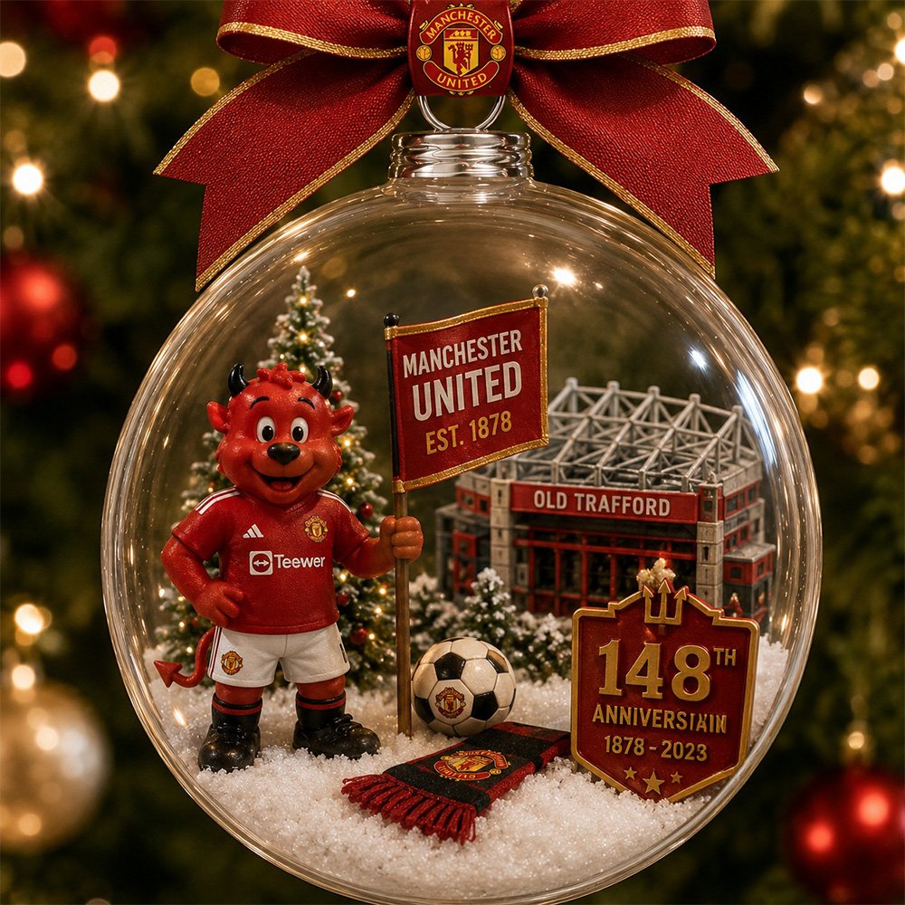 Manchester United FC 148th Anniversary 1878-2026 Ornament Christmas Room Decor Xmas Ornaments