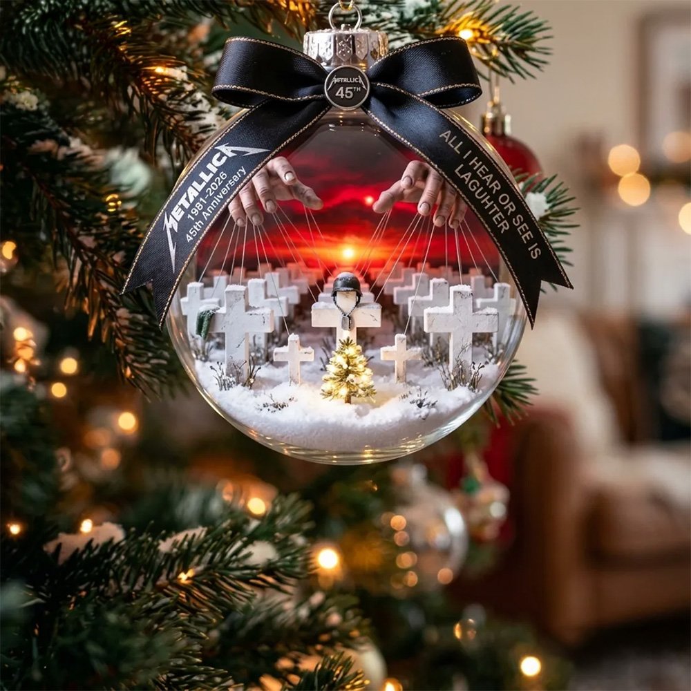 Metallica Master of Puppets 45th Anniversary Glass Ornament Xmas Tree Decor Christmas Ornament