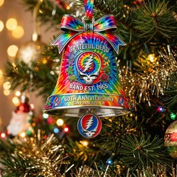 Grateful Dead 60th Anniversary Bell Ornament Vintage Christmas Ornaments Keepsake Xmas Gifts