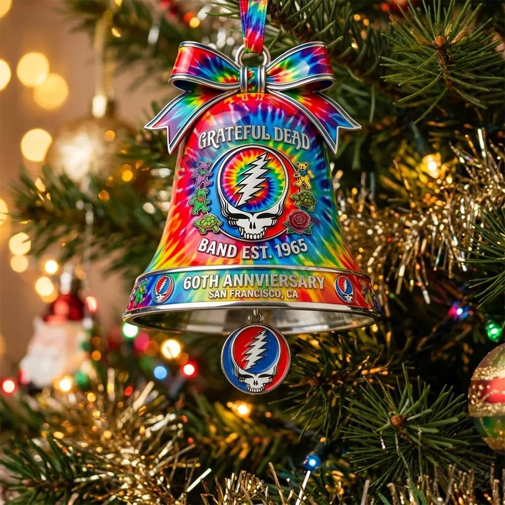 Grateful Dead 60th Anniversary Bell Ornament Vintage Christmas Ornaments Keepsake Xmas Gifts