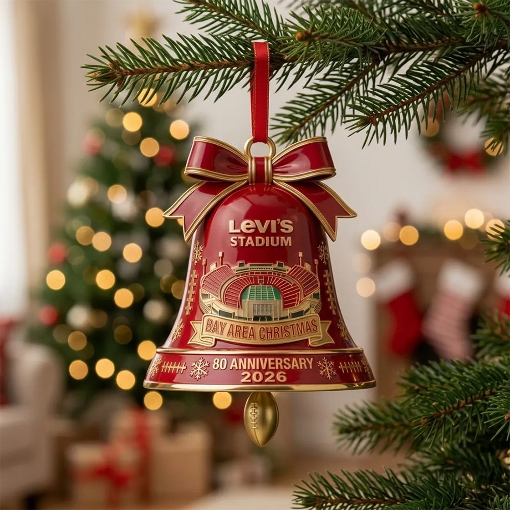 Levi’s Stadium 80th Anniversary Red Bell Ornament Vintage Christmas Ornaments Keepsake Xmas Gifts