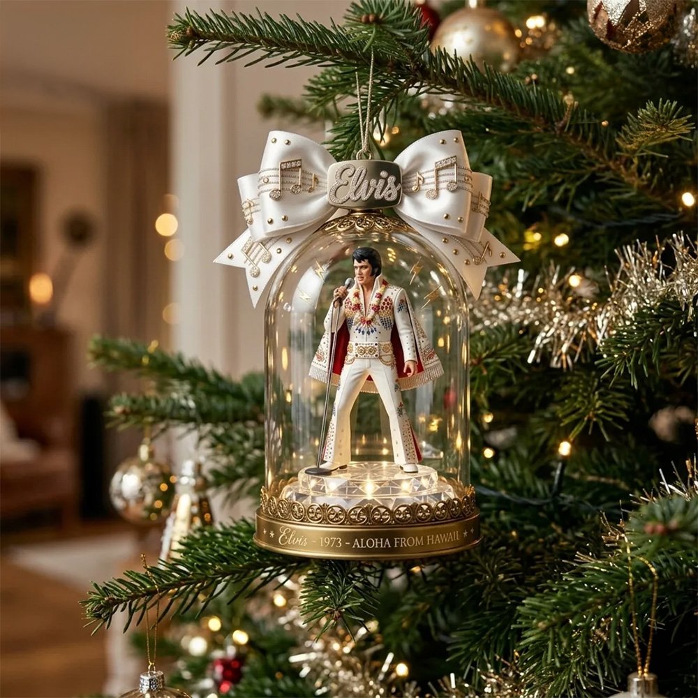 Elvis Presley King Of Rock Roll Ornament Vintage Christmas Ornaments Keepsake Xmas Gifts