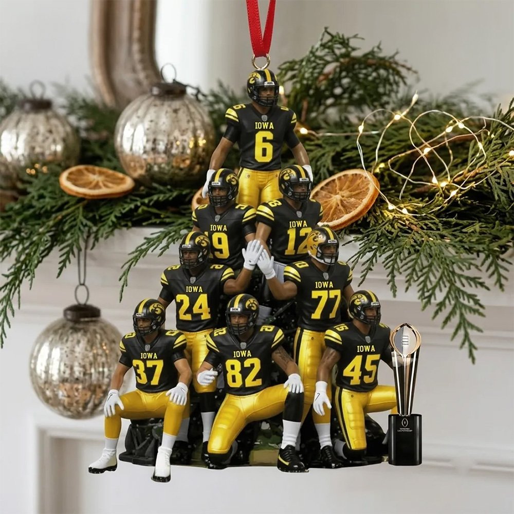 Iowa Hawkeyes 2026 Football Team Christmas Ornament Vintage Christmas Ornaments Keepsake Xmas Gifts