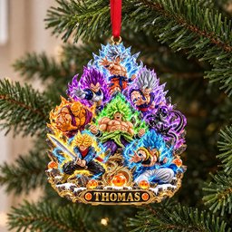 Dragon Ball Goku And Character Collage Christmas Ornament Christmas Display Decor