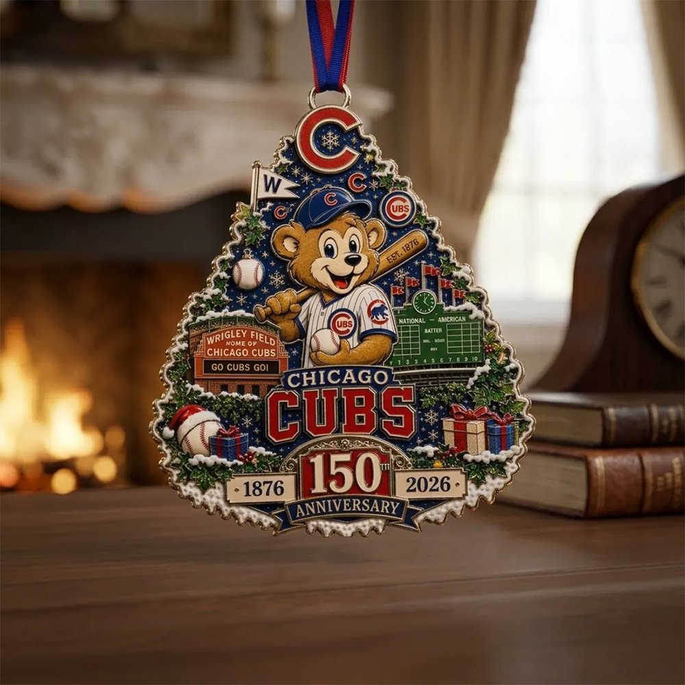 Chicago Cubs 150th Anniversary 1976-2026 Ornament Vintage Christmas Ornaments Keepsake Xmas Gifts