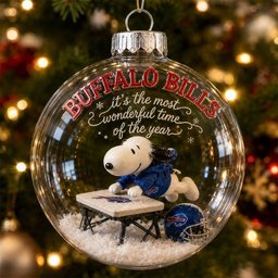 Buffalo Bills x Snoopy Christmas Snow Globe Ornament Festive Home Decorations Cool Christmas Gifts