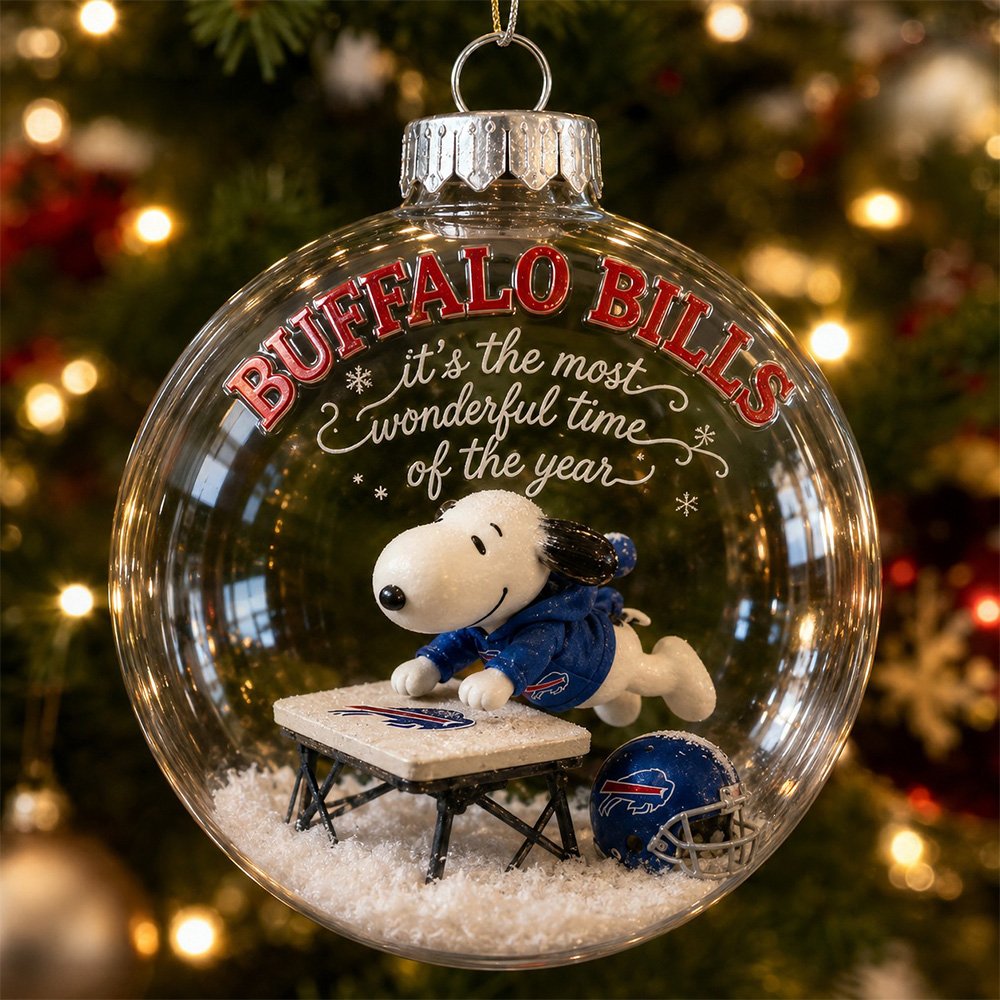 Buffalo Bills x Snoopy Christmas Snow Globe Ornament Festive Home Decorations Cool Christmas Gifts