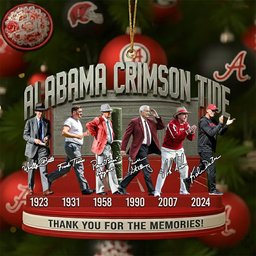 Alabama Crimson Tide Coaches Legacy Christmas Ornament Family Christmas Ornaments