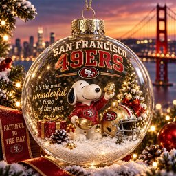 San Francisco 49ers x Snoopy Ornament Funny Christmas Ornaments Family Christmas Keepsake