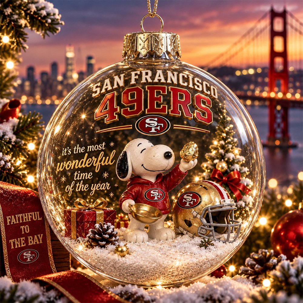 San Francisco 49ers x Snoopy Ornament Funny Christmas Ornaments Family Christmas Keepsake