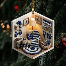 Dallas Cowboys Miniature Room Christmas Ornament Keepsake Xmas Gifts Unique Christmas Ornaments