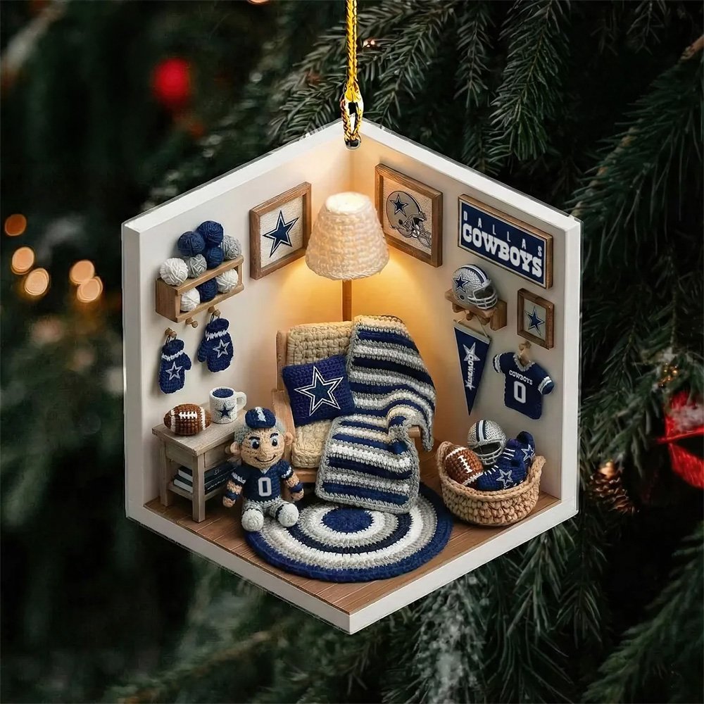 Dallas Cowboys Miniature Room Christmas Ornament Keepsake Xmas Gifts Unique Christmas Ornaments