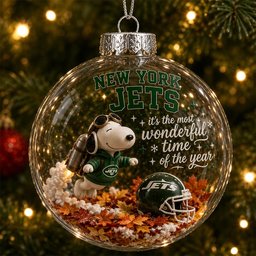 New York Jets x Snoopy Global Ornament Best Christmas Ornaments Xmas Tree Decorations