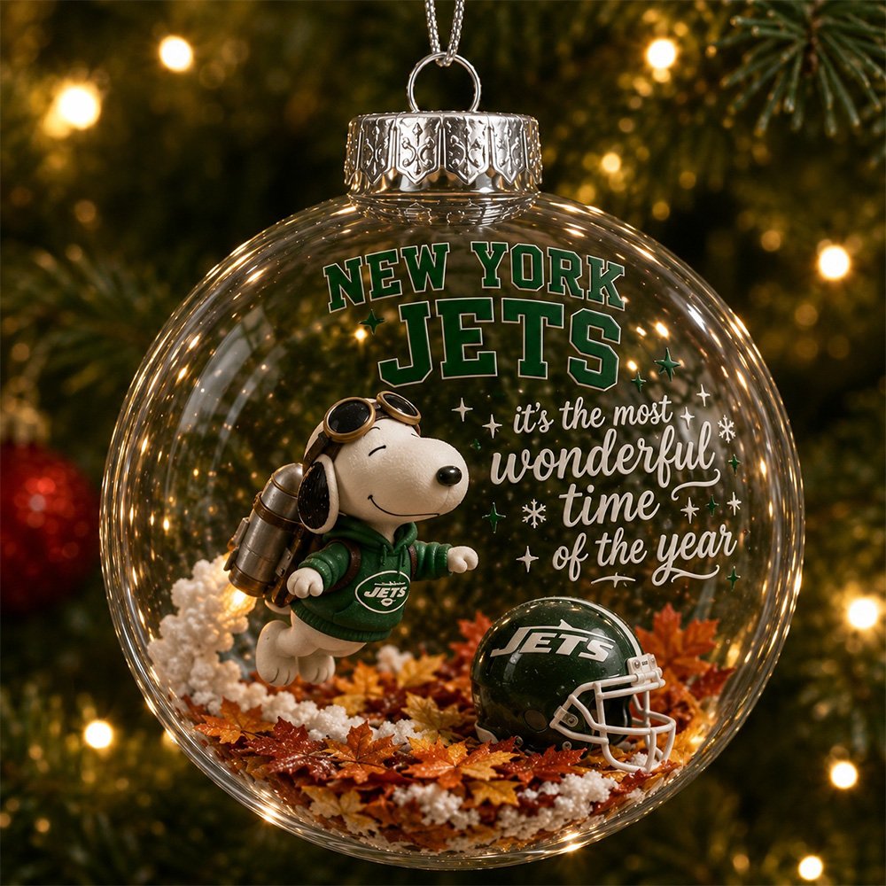 New York Jets x Snoopy Global Ornament Best Christmas Ornaments Xmas Tree Decorations