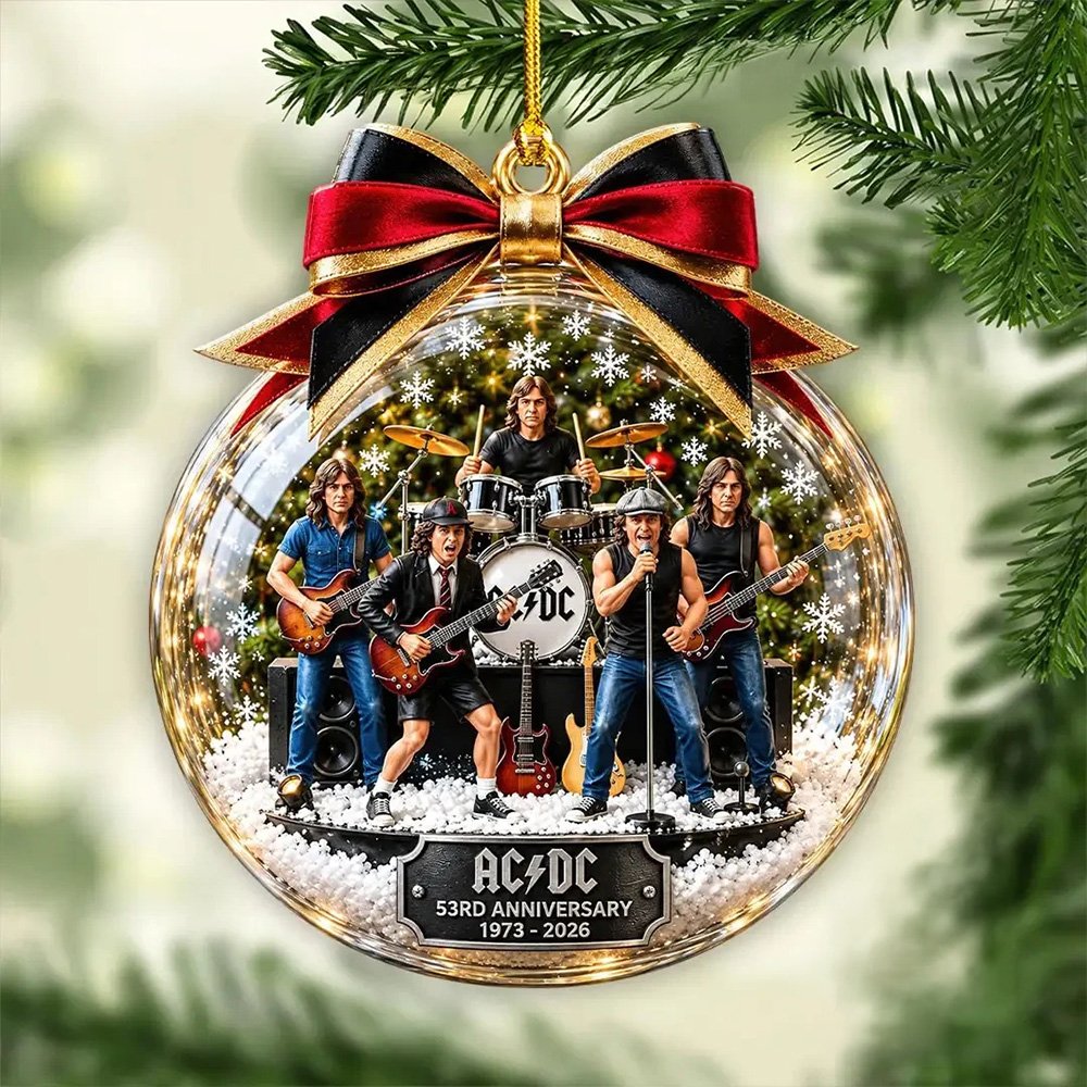 ACDC 53rd Anniversary 2026 Globe Ornament Christmas Decoration Holiday Gift Ideas