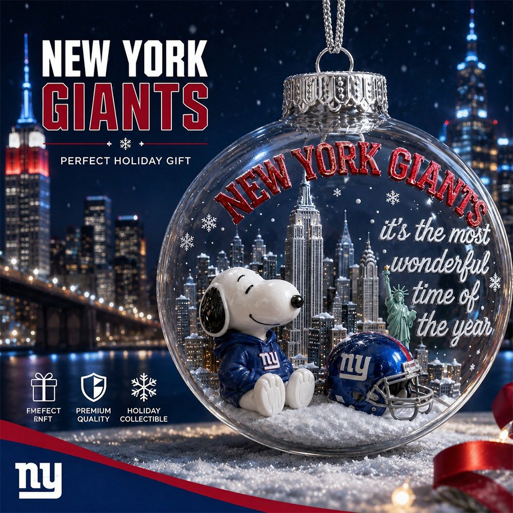 New York Giants x Snoopy Global Ornament Best Christmas Ornaments Xmas Tree Hanging Decor