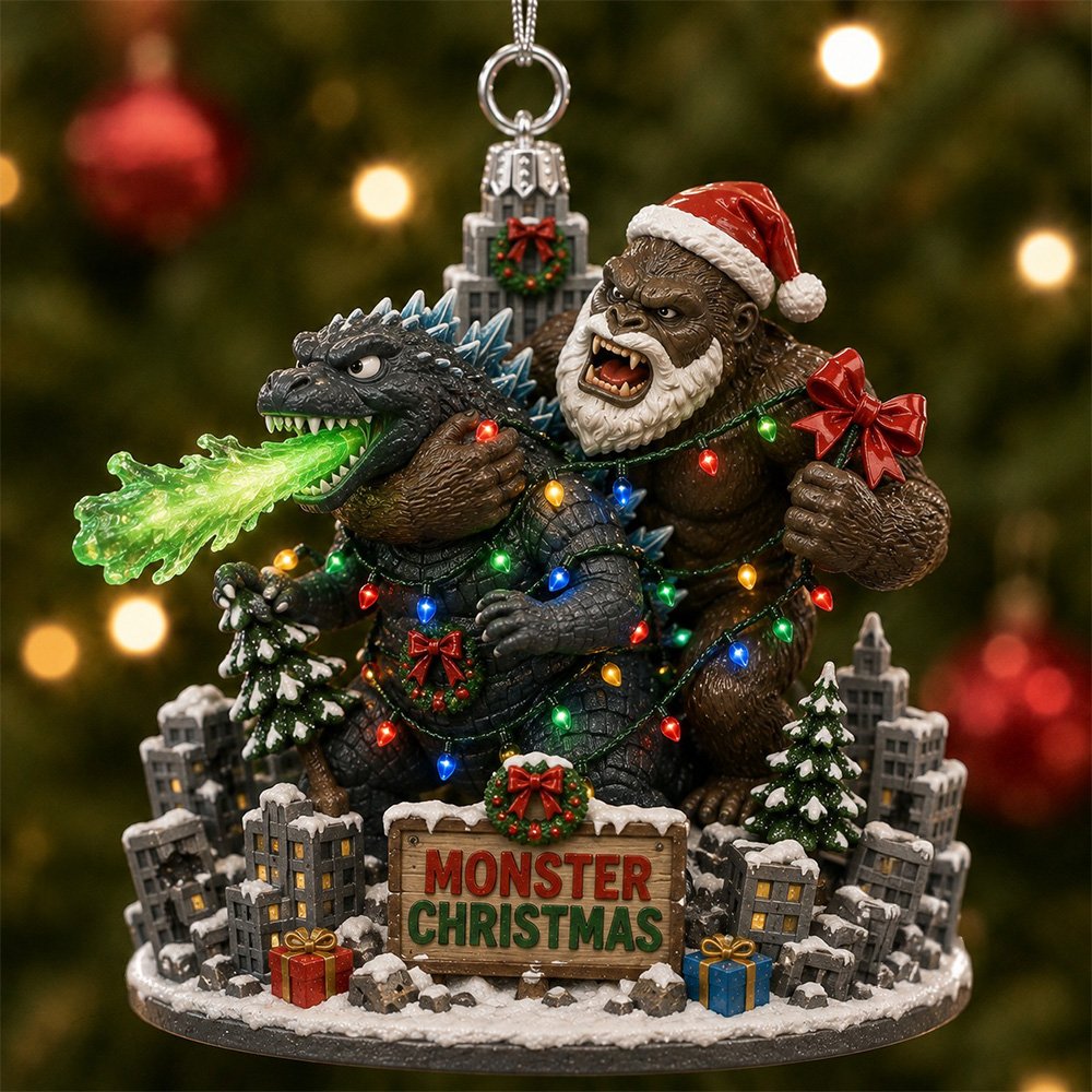 Kaiju King vs Kong Monster Christmas Ornament Christmas Home Decor Cool Christmas Gifts