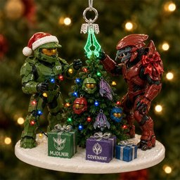 Halo Master Chief & Arbiter Christmas Ornament Xmas Tree Decorations Best Christmas Gifts For Son