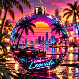 Grand Theft Auto VI Welcome to Leonida Globe Ornament Xmas Tree Decor Best Christmas Gifts For Her
