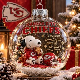 Snoopy x Kansas City Chiefs Global Ornament Christmas Keepsake Acrylic Christmas Ornament