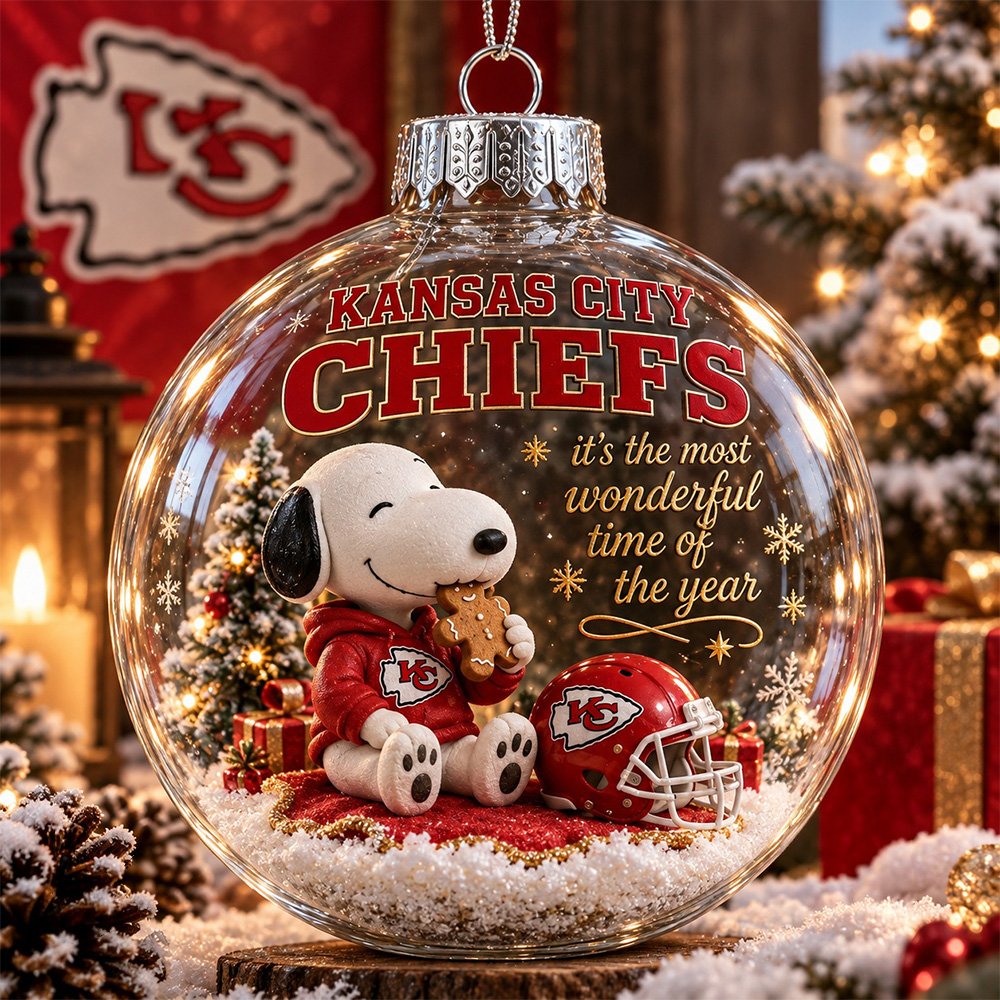 Snoopy x Kansas City Chiefs Global Ornament Christmas Keepsake Acrylic Christmas Ornament