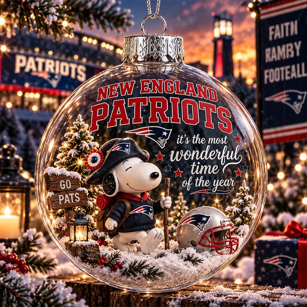 Snoopy x New England Patriots Global Ornament Xmas Tree Decor Christmas Hanging Ornament
