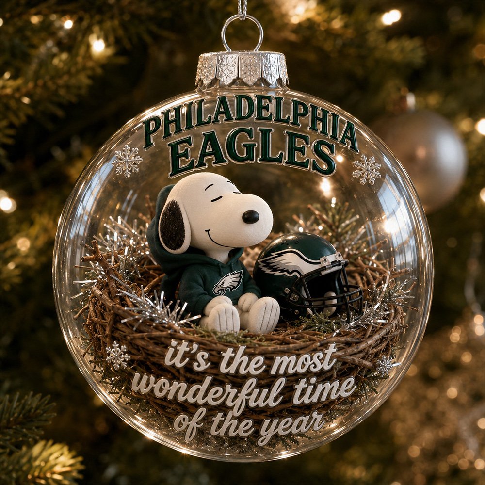 Snoopy x Philadelphia Eagles Christmas Global Ornament Holiday Tree Ornaments Holiday Keepsake