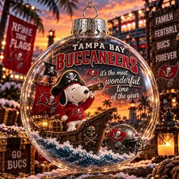 Tampa Bay Buccaneers Snoopy Global Ornament Xmas Tree Decorations Best Christmas Ornaments