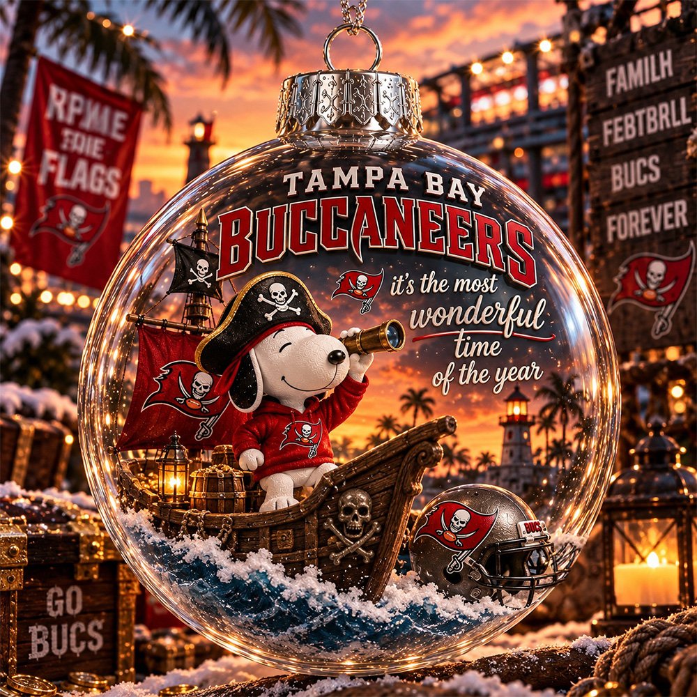 Tampa Bay Buccaneers Snoopy Global Ornament Xmas Tree Decorations Best Christmas Ornaments