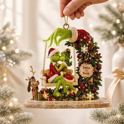 The Grinch Kissing Couple Christmas Ornament Acrylic Christmas Ornament Xmas Tree Decor