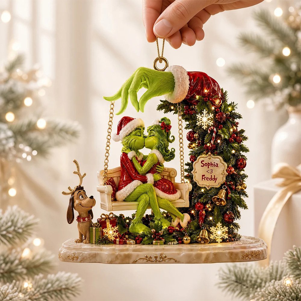 The Grinch Kissing Couple Christmas Ornament Acrylic Christmas Ornament Xmas Tree Decor