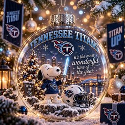 Tennessee Titans Snoopy Global Ornament Funny Christmas Ornaments Xmas Tree Decor