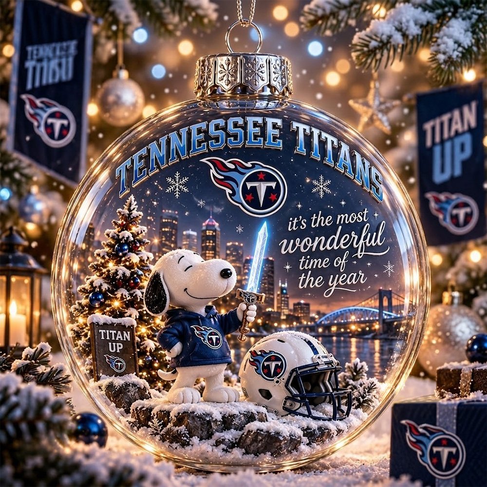 Tennessee Titans Snoopy Global Ornament Funny Christmas Ornaments Xmas Tree Decor