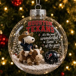 Snoopy x Houston Texans Christmas Global Ornament Festive Tree Decorations Xmas Ornament(1)