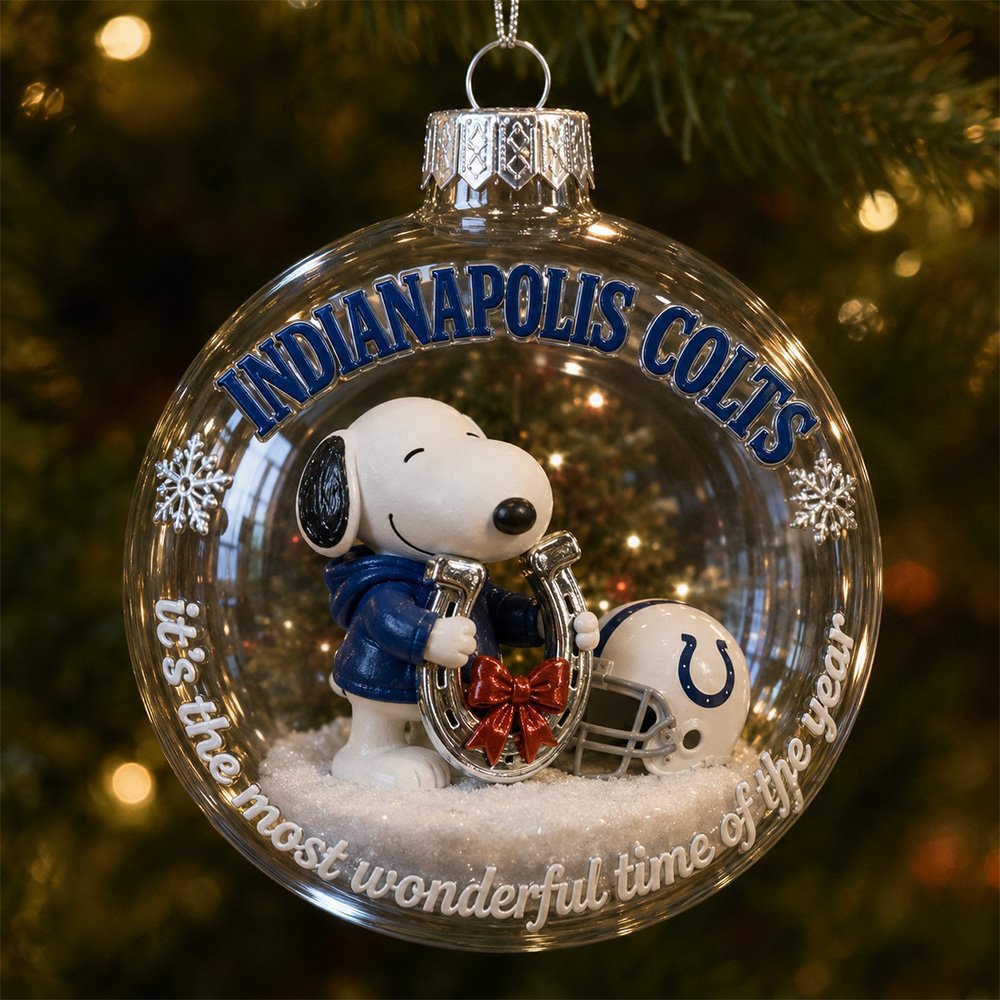 Snoopy x Indianapolis Colts Christmas Global Ornament Christmas Tree Hanging Decor